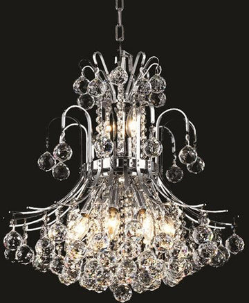 ZC121-V8001D19C/EC By Elegant Lighting - Toureg Collection Chrome Finish 10 Lights Dining Room