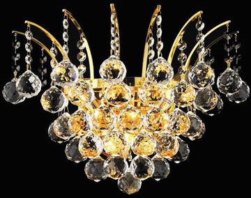 ZC121-V8031W16G/EC By Elegant Lighting - Victoria Collection Gold Finish 3 Lights Wall Sconce