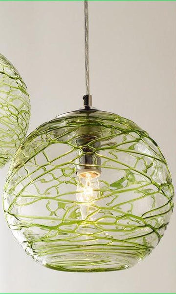 Swirling Glass Globe Pendant Light - F100-167