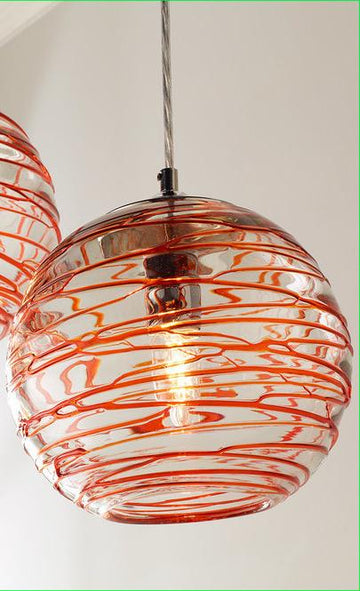 Swirling Glass Globe Pendant Light - F100-168