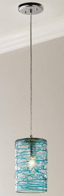 Swirling Glass Cylinder Pendant - F100-178