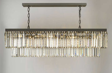 Inspired Odeon Style Glass Fringe Rectangular Chandelier Chandeliers Lighting 47'' Wide - G7-1157/10