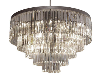 Inspired Odeon Style Empress Crystal Glass Fringe Chandelier Flush Mount Lighting