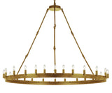 Inspired Camino Style Chandelier – One Tier Wagon Wheel, Wrought Iron Vintage Barn Metal Rustic Industrial Lighting, W63" x H49"