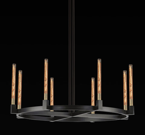 Corsica Round Chandelier 48" Vintage Barn Metal Industrial Loft Rustic Lighting Great for Living Room, Dining Room, Foyer and Entryway - A500-CB/4462/8