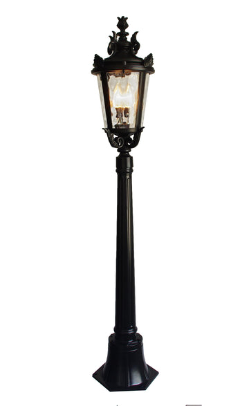 deCasa Marseille Traditional Outdoor Post Light Black Ornate Scroll 20 1/2" for Exterior Yard - G7-4583/20