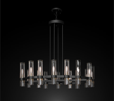 Varella Round Chandelier 48" Vintage Barn Metal Chandelier Chandeliers Industrial Loft Rustic Lighting Great for the Living Room, Dining Room, Foyer and Entryway, Family Room, and more - A113-CB/4461/16