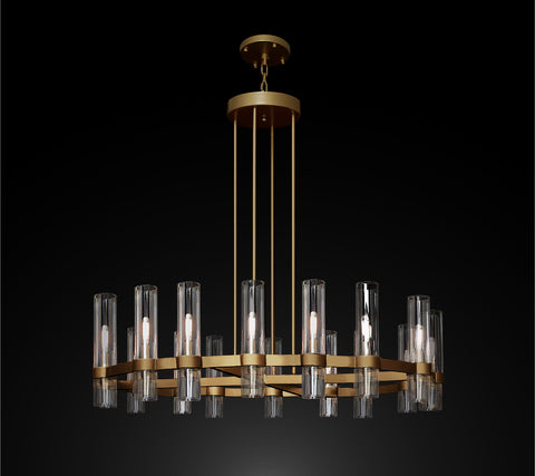 Varella Round Chandelier 48" Vintage Barn Metal Chandelier Chandeliers Industrial Loft Rustic Lighting Great for the Living Room, Dining Room, Foyer and Entryway, Family Room, and more - A113-CG/4461/16