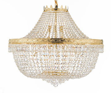 Nail Salon French Empire Crystal Chandelier Chandeliers Lighting - Great for the Dining Room, Foyer, Entryway, Family Room, Bedroom, Living Room and More! H 30" W 36" 25 Lights - A500-H30/CG/4199/25