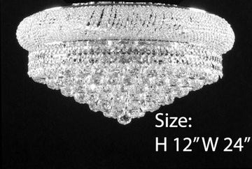 Flush Empire Crystal Chandelier Lighting 12X24 - A500-Silver/Flush/542/15