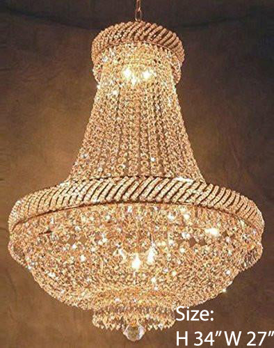 French Empire Crystal Chandelier Lighting H34" X W27" - A500-448/12