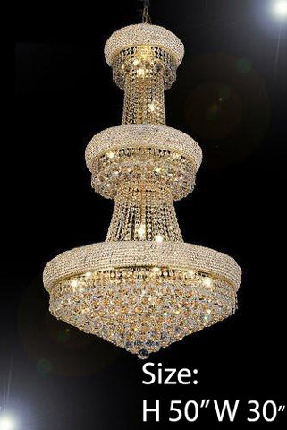 Empire Chandelier Lighting W/ Swarovski Crystal H50" X W30" - Perfect For An Entryway Or Foyer - A500-541/24Sw