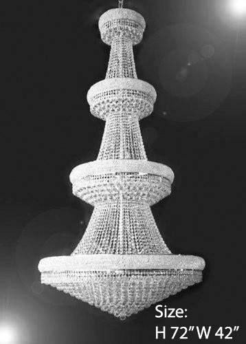 Swarovski Crystal Trimmed Chandelier Silver Empire Crystal Chandelier Foyer / Entryway Lighting H72" W42" - A500-CS/5414/36 SW