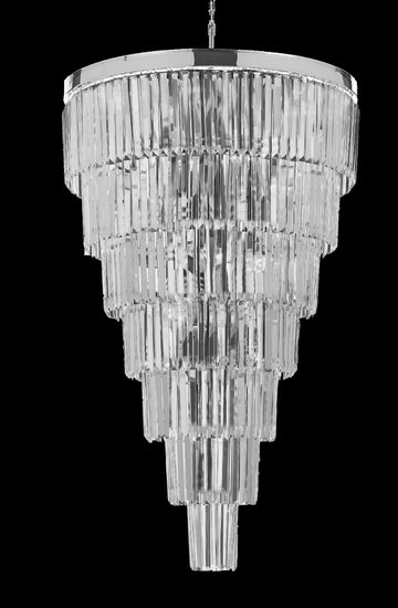Inspired Odeon Style Empress Crystal Glass Fringe 7 Tier Chandelier Lighting W 30" x H 49" - J10-26022/28