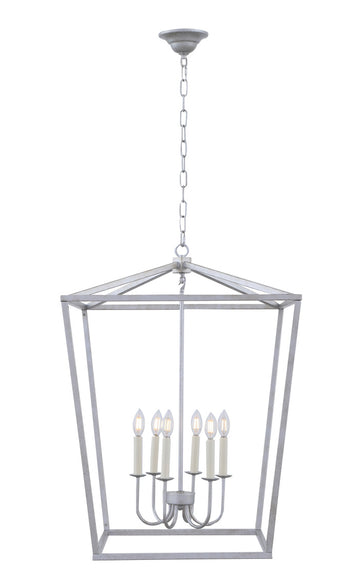 ZC121-LD6008D24S - Living District: Maddox 6 light Vintage Sliver pendant