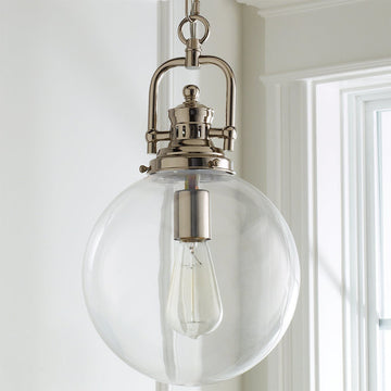 Clear Glass Globe Industrial Pendant - F100-111