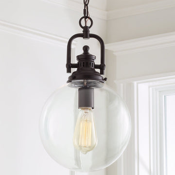 Clear Glass Globe Industrial Pendant - F100-112