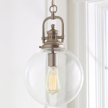 Clear Glass Globe Industrial Pendant - F100-113
