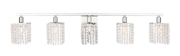 ZC121-LD7015C - Living District: Phineas 5 light Chrome and Clear Crystals wall sconce