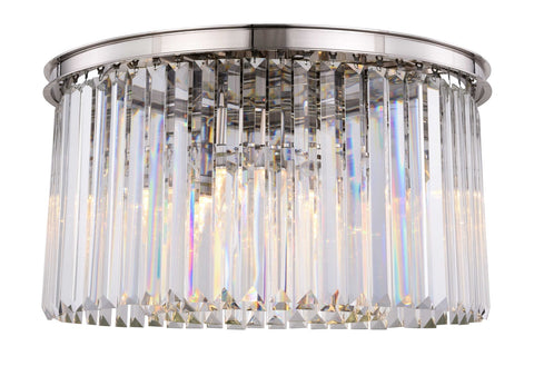 ZC121-1238F26PN/RC - Urban Classic: Sydney 8 light Polished nickel Flush Mount Clear Royal Cut Crystal