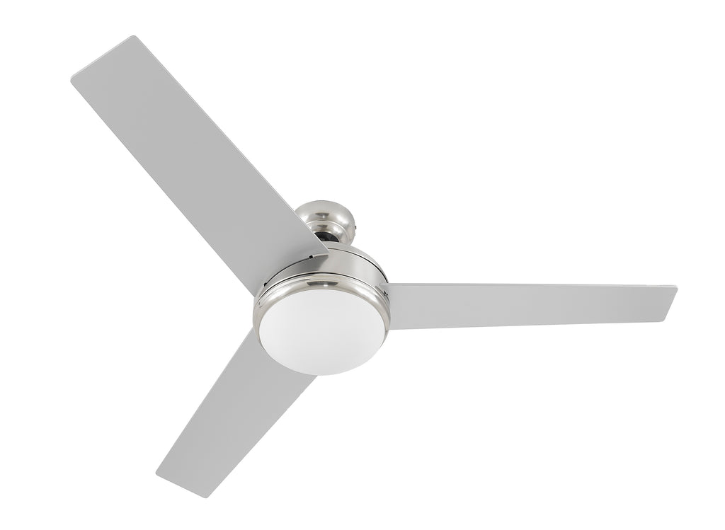 Brushed Steel Ceiling Fan - Integrated with 20W 3000k LED Light Kit - Indoor/Outdoor Ceiling Fan - G7-5126