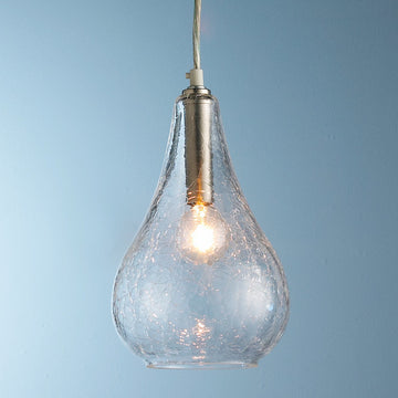 Glass Bulb Pendant Clear Crackled Or Mercury Glass - F100-226