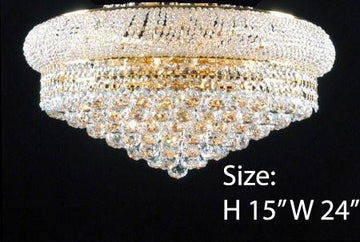 Swarovski Crystal Trimmed Chandelier Flush Empire Crystal Chandelier 15X24 - A500-Flush/Cg/542/15Sw