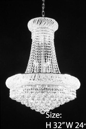 French Empire Crystal Chandelier Silver Finish 24X32