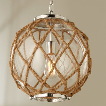 Jute Rope Globe Pendant - F100-176