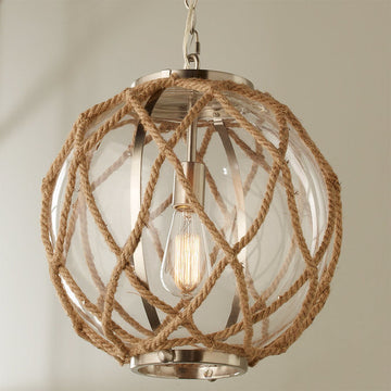 Jute Rope Globe Pendant - F100-177