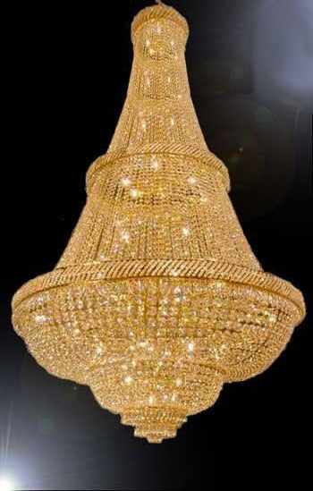 French Empire Crystal Chandelier Lighting W/Swarovski Crystal! 7.5FT Tall! - Perfect for an ENTRYWAY OR Foyer - A500-C9/CG/448/48SW