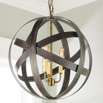 Metal Strap Globe Lantern Medium - F100-257