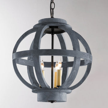 Mini Wood Globe Lantern - F100-161