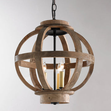 Mini Wood Globe Lantern - F100-160