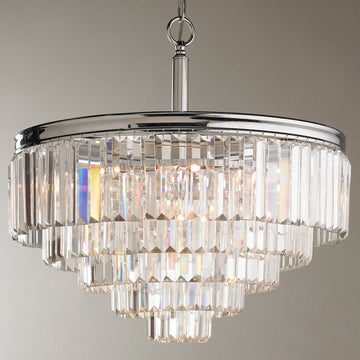 Modern Faceted Glass Layered Chandelier Convertible - F100-306