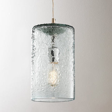 Pebbled Glass Cylinder Pendant - F100-222