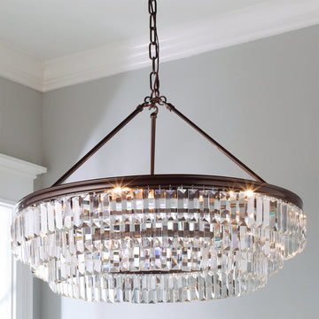 Prism Faceted Glass Layered Chandelier Large - F100-407