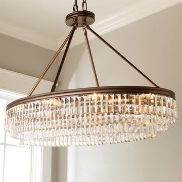 Prism Faceted Glass Layered Island Chandelier - F100-322