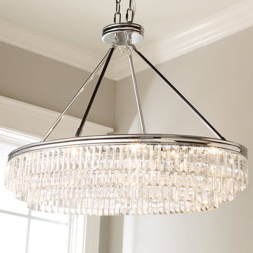 Prism Faceted Glass Layered Island Chandelier - F100-323