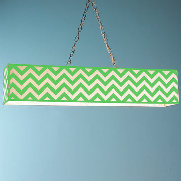 Rectangular Chevron Shade Island Chandelier - F100-598