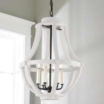 Rustic Wood Basket Lantern - Large - F100-172