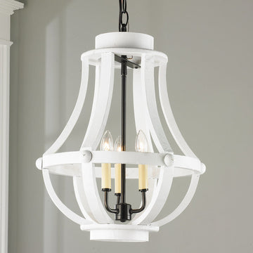 Rustic Wood Basket Lantern - Small - F100-184