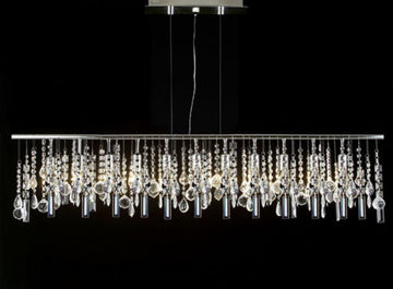 Modern Contemporary Broadway Linear Crystal Chandelier Lighting Lamp 48" Wide - GO-J10-26064/11