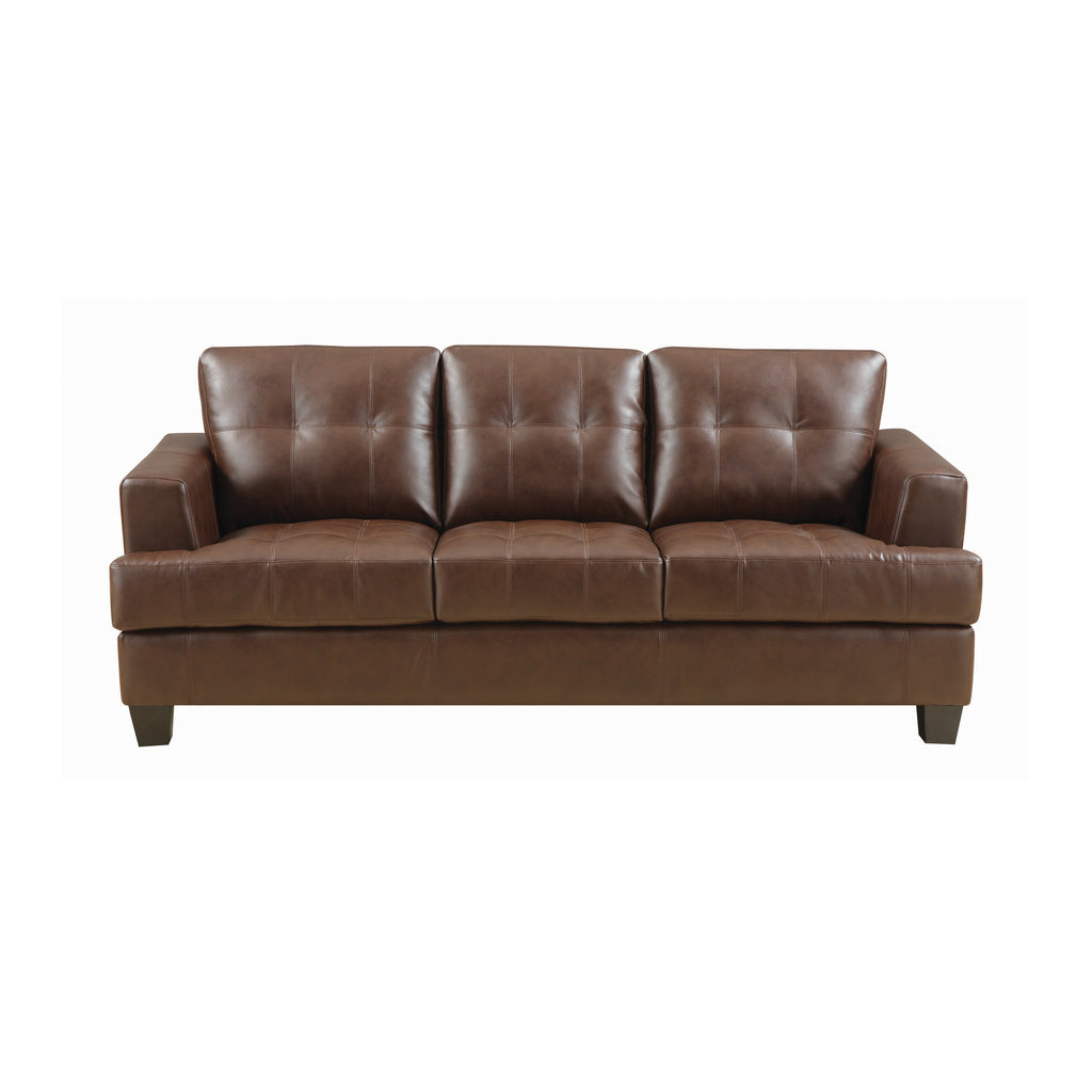 Set of 2 - Samuel Tufted Sofa + Loveseat Dark Brown - D300-10022
